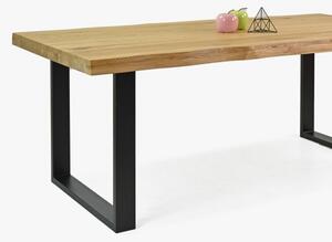 Dębowy stół do jadalni 160 x 90 cm, naturalny wygląd