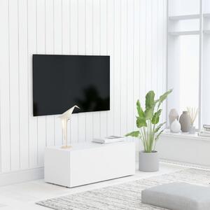 Szafka pod TV, biała, 80x34x30 cm, materiał drewnopochodny