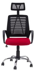 Fotel biurowy z siatką mesh i czerwonym siedziskiem NARTO II