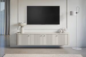 Szafka RTV wisząca Vesper 4D 187 cm - kaszmir / czarne uchwyty