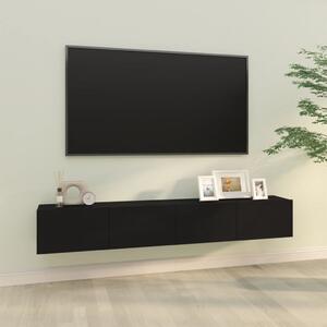 Szafki ścienne pod TV, 2 szt., czarne, 100x30x30 cm