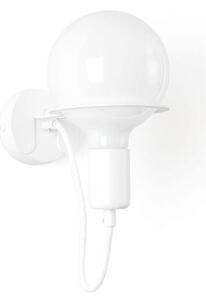 Biała lampa ścienna Loft Metal Wall kinkiet z białym przewodem i mleczną żarówką LED 4W KOLOROWE KABLE