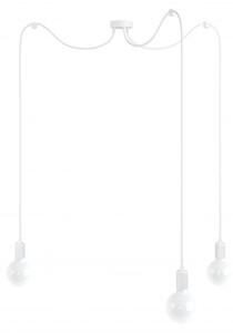 Biała lampa pająk Loft multi metal line X3 lampa wisząca KOLOROWE KABLE