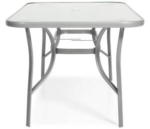 Meble ogrodowe PORTO stół i 6 krzeseł - srebrne