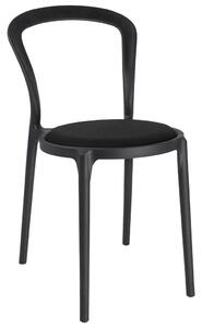 Krzesło Slim Czarne - Polipropylen, Tkanina