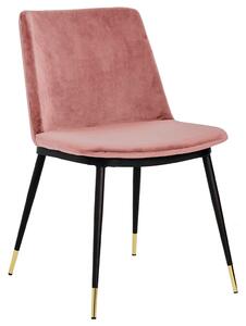 Krzesło Diego Brudny Róż - Welur, Podstawa Czarno Złota