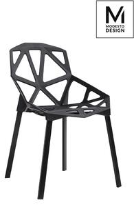 Modesto Krzesło Split Mat Czarne - Polipropylen, Podstawa Metalowa