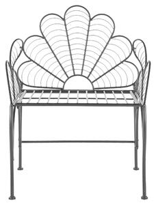 Ozdobne krzesło ogrodowe vintage retro metalowe czarne z podłokietnikami Liguria Beliani
