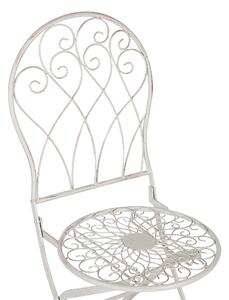 Zestaw mebli do ogrodu stół i dwa krzesła metalowe zestaw bistro biały Stiffe Beliani