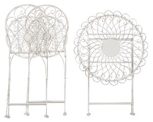 Zestaw mebli do ogrodu stół i dwa krzesła metalowe zestaw bistro biały Stiffe Beliani