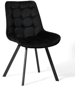 Krzesło tapicerowane czarne DC-6030 / welur #66