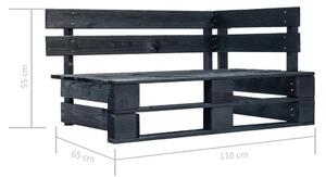Czarna ławka ogrodowa z palet - Bradley 3X