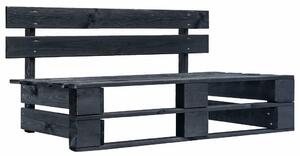Czarna ławka ogrodowa z palet - Bradley 2X