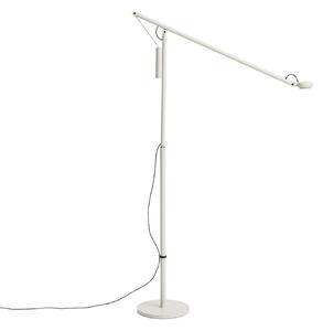 Lampa Podłogowa HAY, Fifty-Fifty, ściemnialny, szary, salon, aluminium, design