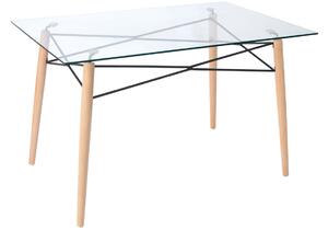 OUTLET - Stół prostokątny MEDIOLAN LUNA 120x80 - szkło hartowane