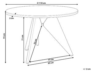 Stół jadalniany do ogrodu okrągły 110 cm dla 4 osób czarny Olmetto Beliani