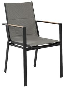 Zestaw 4 krzeseł jadalnianych ogrodowych aluminium z poduszkami czarne Busseto Beliani