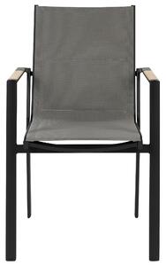 Zestaw 6 krzeseł jadalnianych ogrodowych aluminium z poduszkami czarne Busseto Beliani