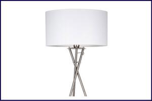 Biała nowoczesna lampa stojąca z abażurem - A23-Warsa