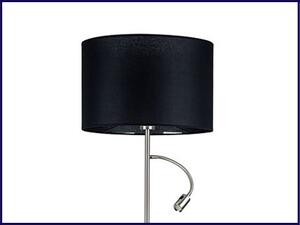 Czarna lampa stojąca z lampką LED - A21-Tula