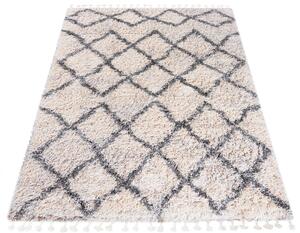 Kremowy dywan shaggy z frędzlami - Nikari 10X