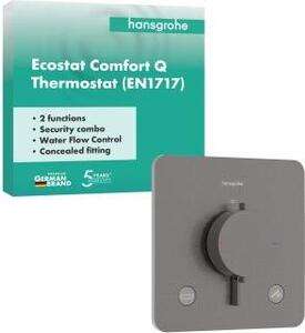 Hansgrohe Ecostat Comfort Q Termostat podtynkowy dla 2 odbiorników z wbudowanym zestawem zabezpieczającym, 33717340