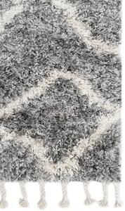 Szary dywan włochacz z frędzlami - Nikari 10X