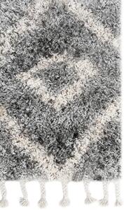 Szary dywan shaggy z frędzlami - Nikari 12X