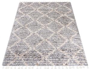 Szary dywan włochacz w azteckie wzory - Nikari 9X