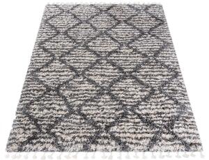 Kremowy prostokątny dywan shaggy do sypialni - Nikari 9X