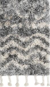 Szary dywan shaggy z frędzlami w stylu boho - Nikari 4X