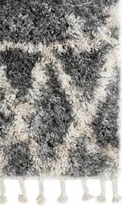 Ciemnoszary dywan włochacz z frędzlami - Nikari 3X