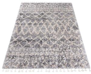 Jasnoszary dywan shaggy w stylu boho - Nikari 5X