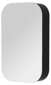 Szafka ?azienkowa z lustrem Talos Oval 40x60x10 cm - lustro ?azienkowe z wysokiej jako?ci aluminiowym korpusem w matowej czerni - szafka ?azienkowa z lustrem