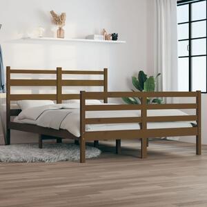 Rama łóżka, lite drewno sosnowe, 120 x 200 cm, miodowy brąz