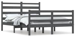 Rama łóżka, lite drewno sosnowe, 160 x 200 cm, szara