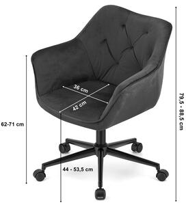 Zielony welurowy fotel biurowy obrotowy - Roco