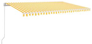 Ręcznie zwijana markiza, 500x350 cm, żółto-biała