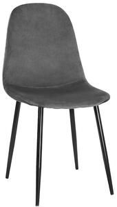 Ciemnoszare welurowe krzesło kuchenne - Rosato 3X