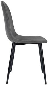 Ciemnoszare welurowe krzesło kuchenne - Rosato 3X