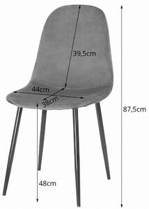 Czarne gładkie krzesło welurowe - Rosato 3X