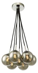 Lampa wisząca Elpis 7 Light Cluster Pendant Polished Chrome Smoked Glass