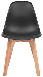 Krzesła stołowe, 2 szt., czarne, plastikowe