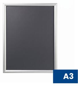 Rama plakatowa A3, ostre narożniki, srebrna