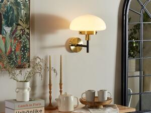 Lampa ścienna półkula metalowa podstawa salon sypialnia czarno-złota Minija Beliani