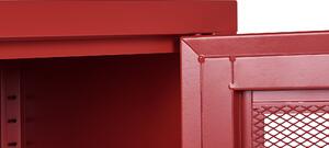 Stalowa szafka dwudrzwiowa industrialna komoda matowa czerwona Wakatipu Beliani