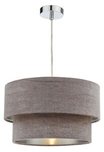 Lampa wisząca Suvan Easy Fit Tired Velvet Shade Mink With Silver Lining