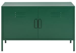 Nowoczesna szafka stalowa dwudrzwiowa zielona Uria Beliani