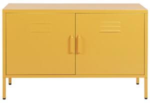 Nowoczesna szafka stalowa dwudrzwiowa żółta Uria Beliani