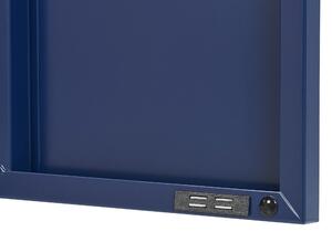 Nowoczesna szafka stalowa dwudrzwiowa ciemnoniebieska Uria Beliani